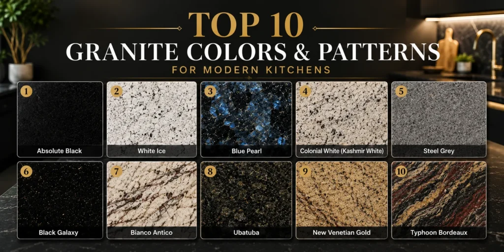 Top 10 Granite Colors and Patterns for Modern Kitchens